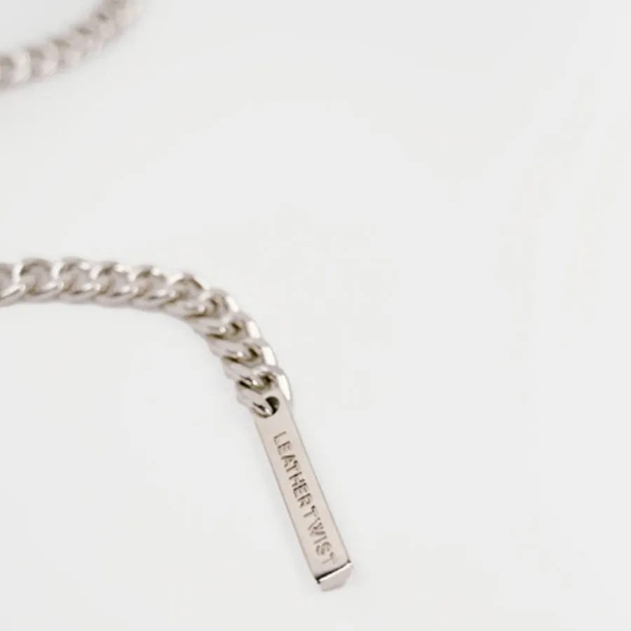 LEATHER TWIST - Γυναικεία ζώνη CSS26/08 TWIST CHAIN SILVER