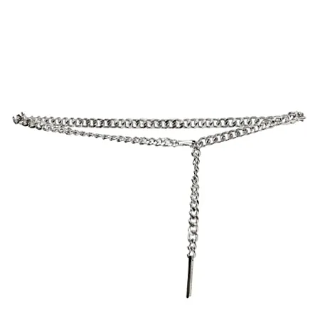LEATHER TWIST - Γυναικεία ζώνη CSS26/08 TWIST CHAIN SILVER