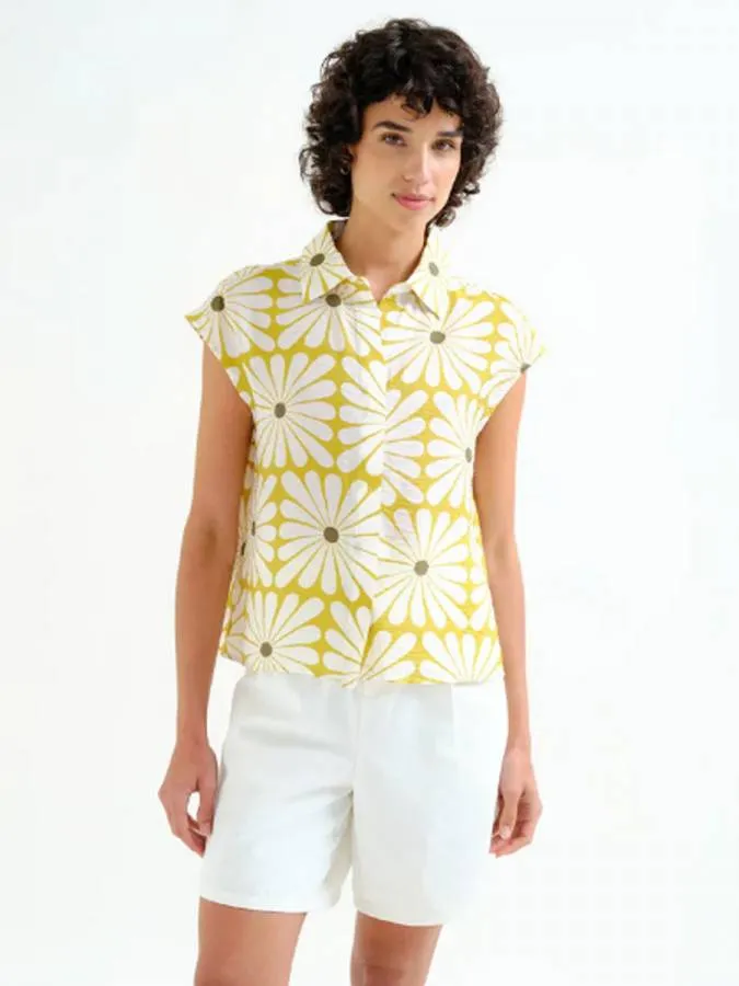 COMPANIA FANTASTICA - Γυναικείο πουκάμισο 62C/11141/1XS Yellow
