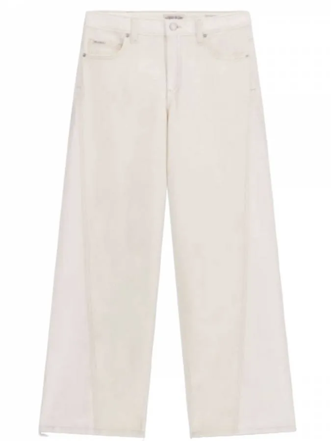 GUESS - Γυναιοκείο παντελόνι G11 wide-leg W6GA2TD6522-GNIS Λευκό