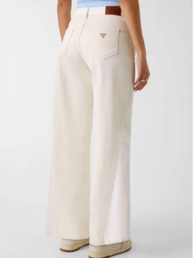 GUESS - Γυναιοκείο παντελόνι G11 wide-leg W6GA2TD6522-GNIS Λευκό