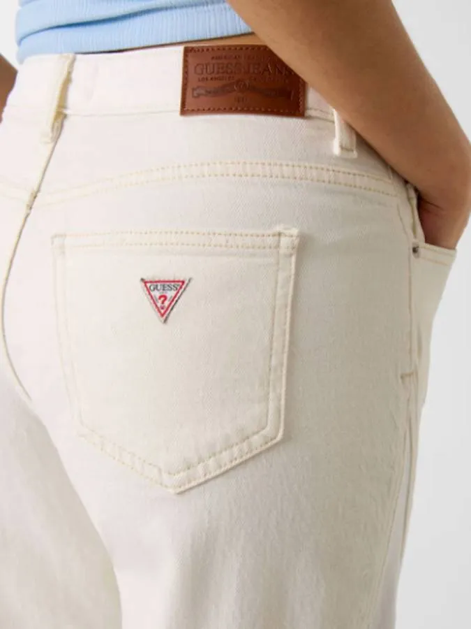 GUESS - Γυναιοκείο παντελόνι G11 wide-leg W6GA2TD6522-GNIS Λευκό