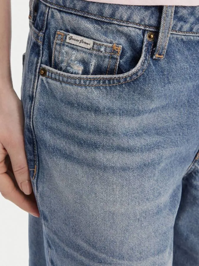 GUESS - Γυναικείο σορτς W6GD1DD6363-GJSM Μπλε