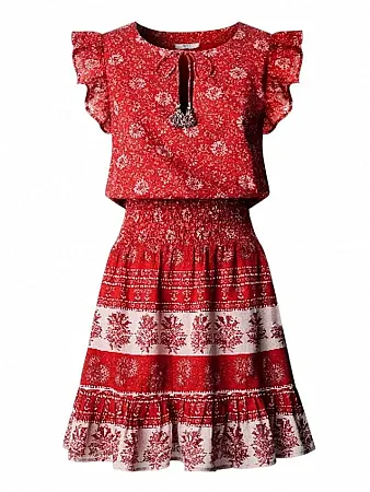 PEPE JEANS - Γυναικείο φόρεμα Floral Print Mini Dress PL9537828 (264) Royal Red