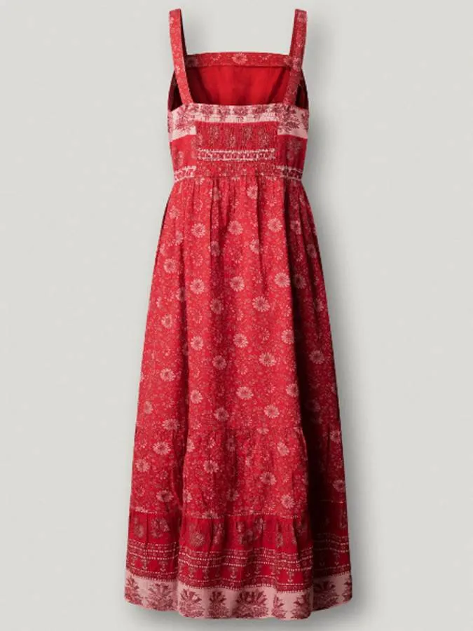 PEPE JEANS - Γυναικείο φόρεμα Floral Print Maxi Dress PL9537836 (264) Royal Red