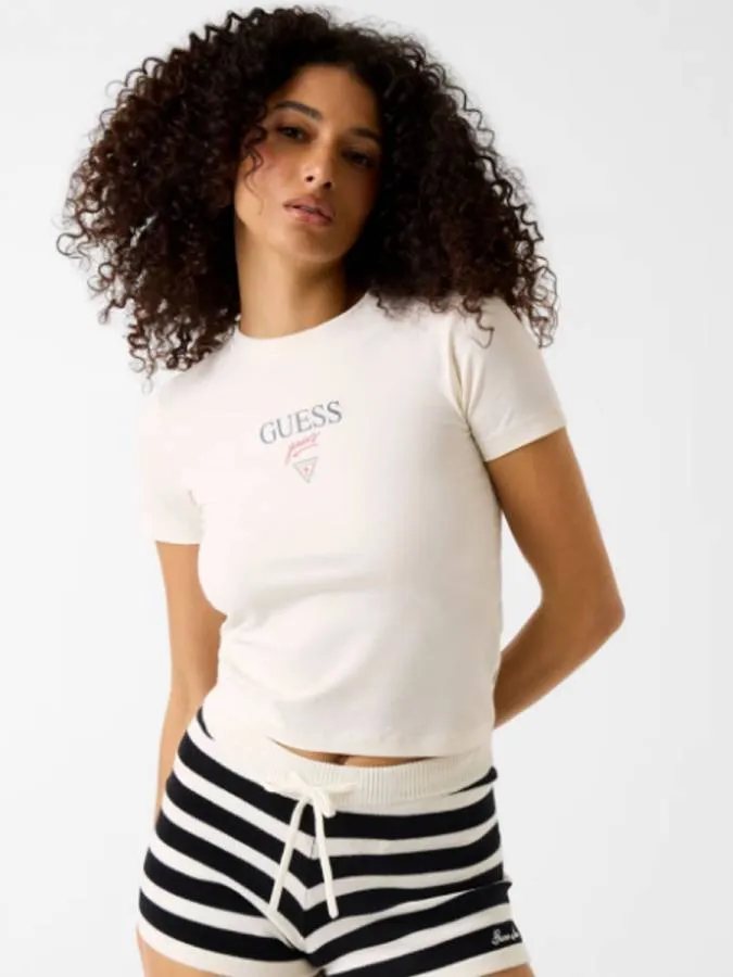 GUESS - Γυναικείο T-shirt W6RI15J1314-G491 Κρεμ