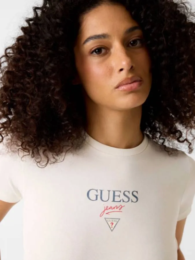 GUESS - Γυναικείο T-shirt W6RI15J1314-G491 Κρεμ