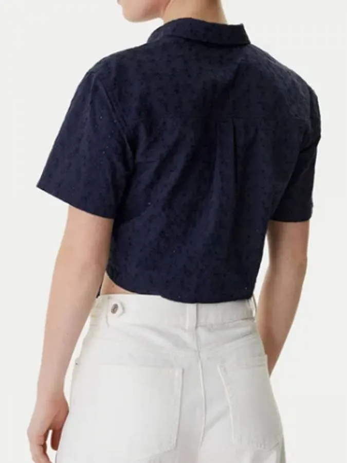 GUESS - Γυναικείο πουκάμισο Boxy Fit W6GHA3WO331-A71W Μπλε