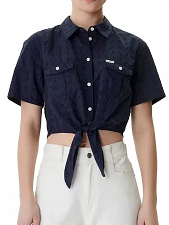 GUESS - Γυναικείο πουκάμισο Boxy Fit W6GHA3WO331-A71W Μπλε