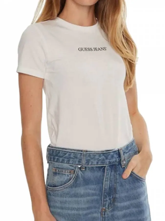 GUESS - Γυναικείο T-shirt Slim fit W4YI01J1314-G011 Λευκό