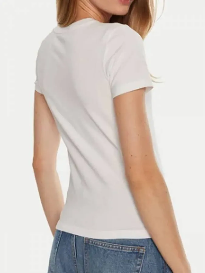GUESS - Γυναικείο T-shirt Slim fit W4YI01J1314-G011 Λευκό