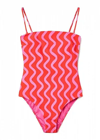 COMPANIA FANTASTICA - Ολόσωμο Μαγιό Wave Red & Pink 62C/13925/2S0 Κόκκινο