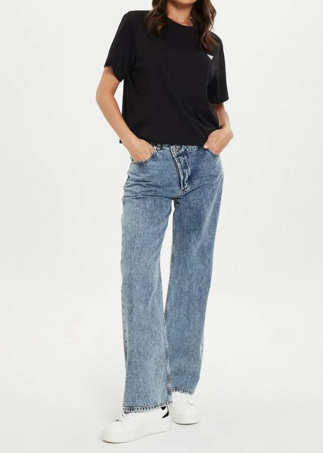 GUESS - Γυναικείο T-Shirt Boxy Fit W4YI05 K8HM0 Μαύρο