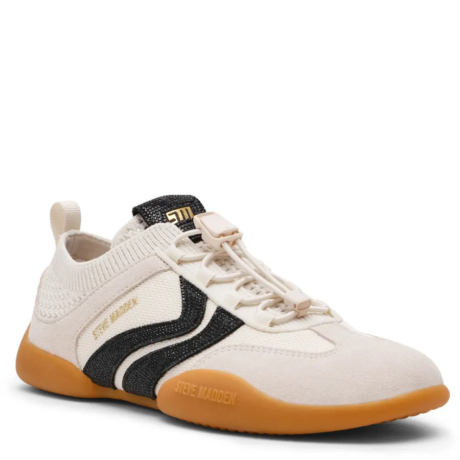 STEVE MADDEN- Γυναικεία sneakers BISCOTTI-R 11005248-03002-C1K ΕΚΡΟΥ- ΜΑΥΡΟ