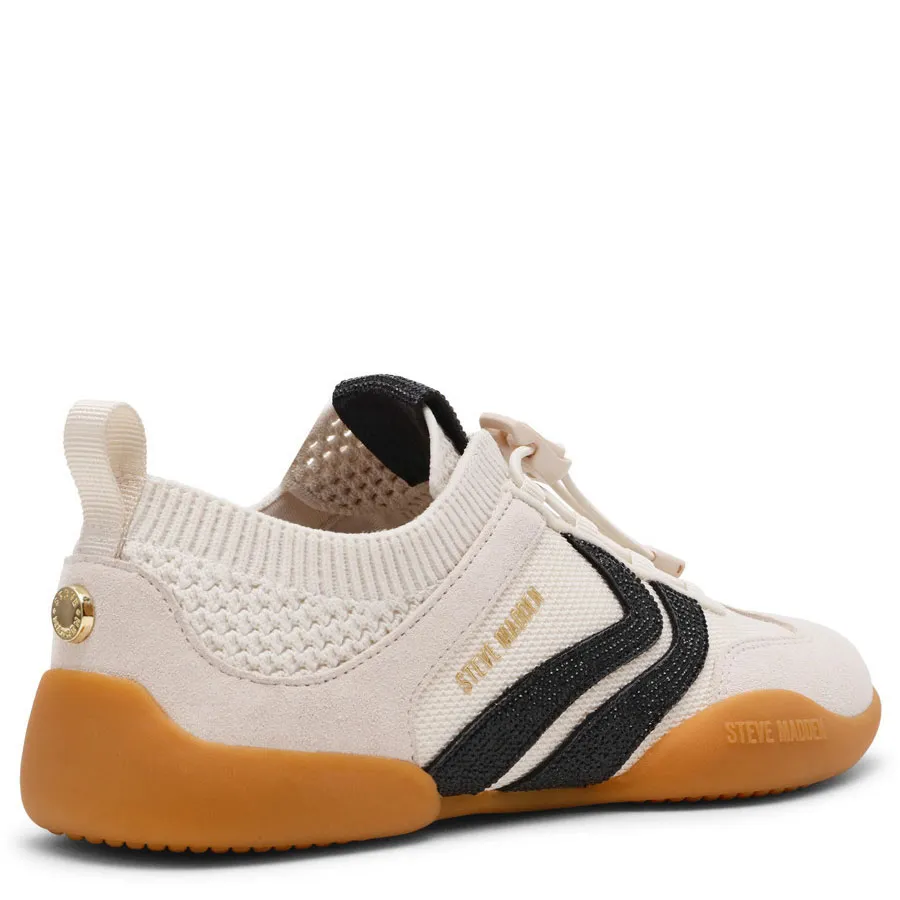 STEVE MADDEN- Γυναικεία sneakers BISCOTTI-R 11005248-03002-C1K ΕΚΡΟΥ- ΜΑΥΡΟ