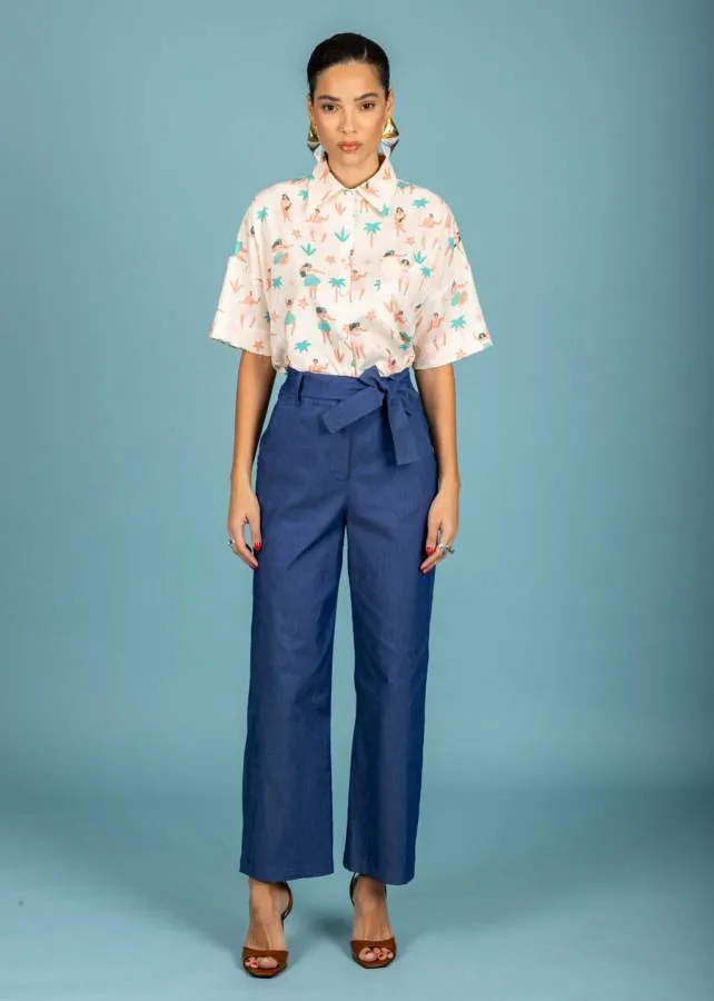CHATON - Γυναικείο πουκάμισο oversize Elio 131-71531-Εκρού (064)