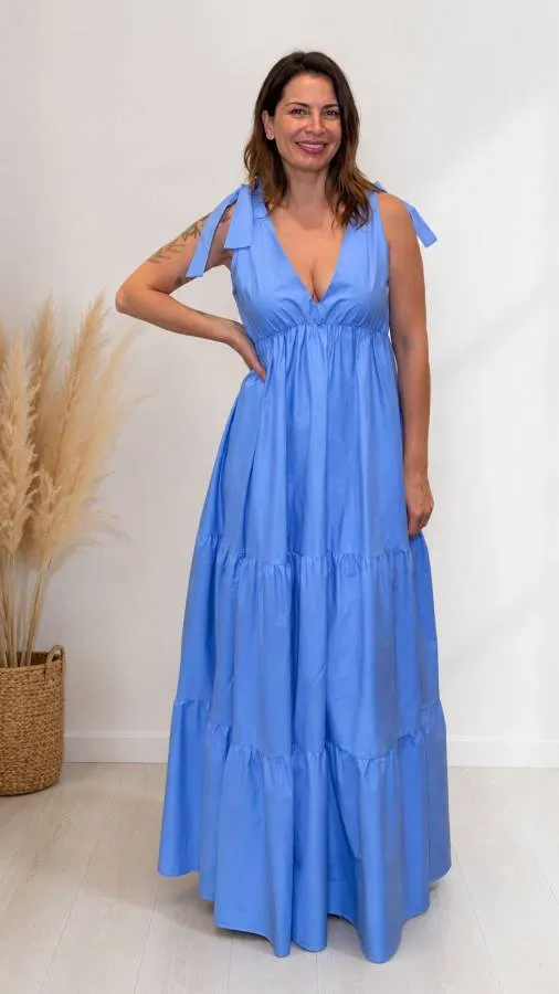 GLAM Exclucive Collection - Γυναικείο φόρεμα 292-5-70 Γαλάζιο