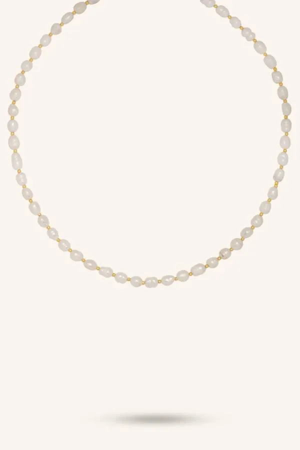 ALMYNOMA - Γυναικείο κολιέ Moon Pearls Gold