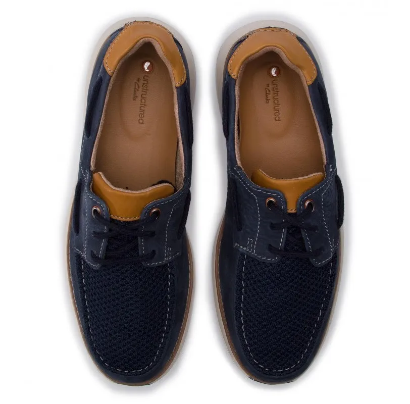 CLARKS - Un Pilot Lace 26140957 Navy Nuvbuck -