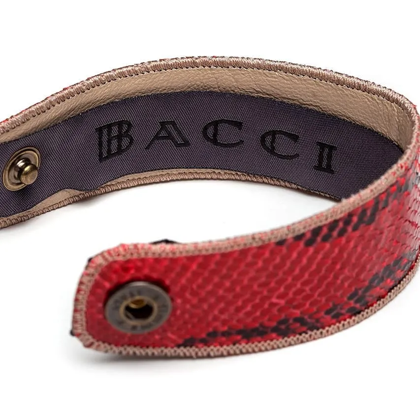 BACCI - Bracelet Snake Leather Biking Red -