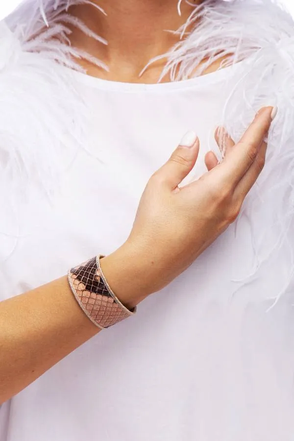 BACCI - Bracelet Snake Leather Nude -